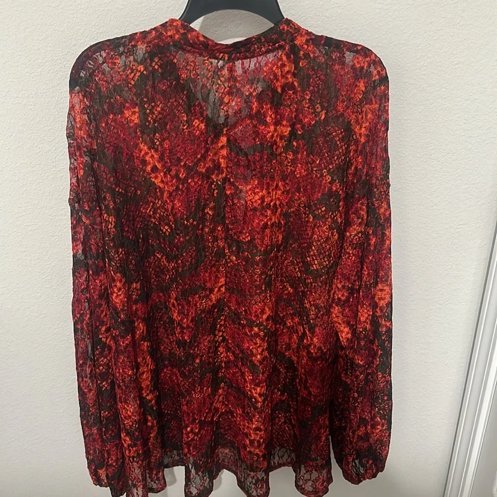 FREE PEOPLE OUT FOR THE NIGHT TOP IN RED/Black NEW never worn XL - Picture 7 of 10